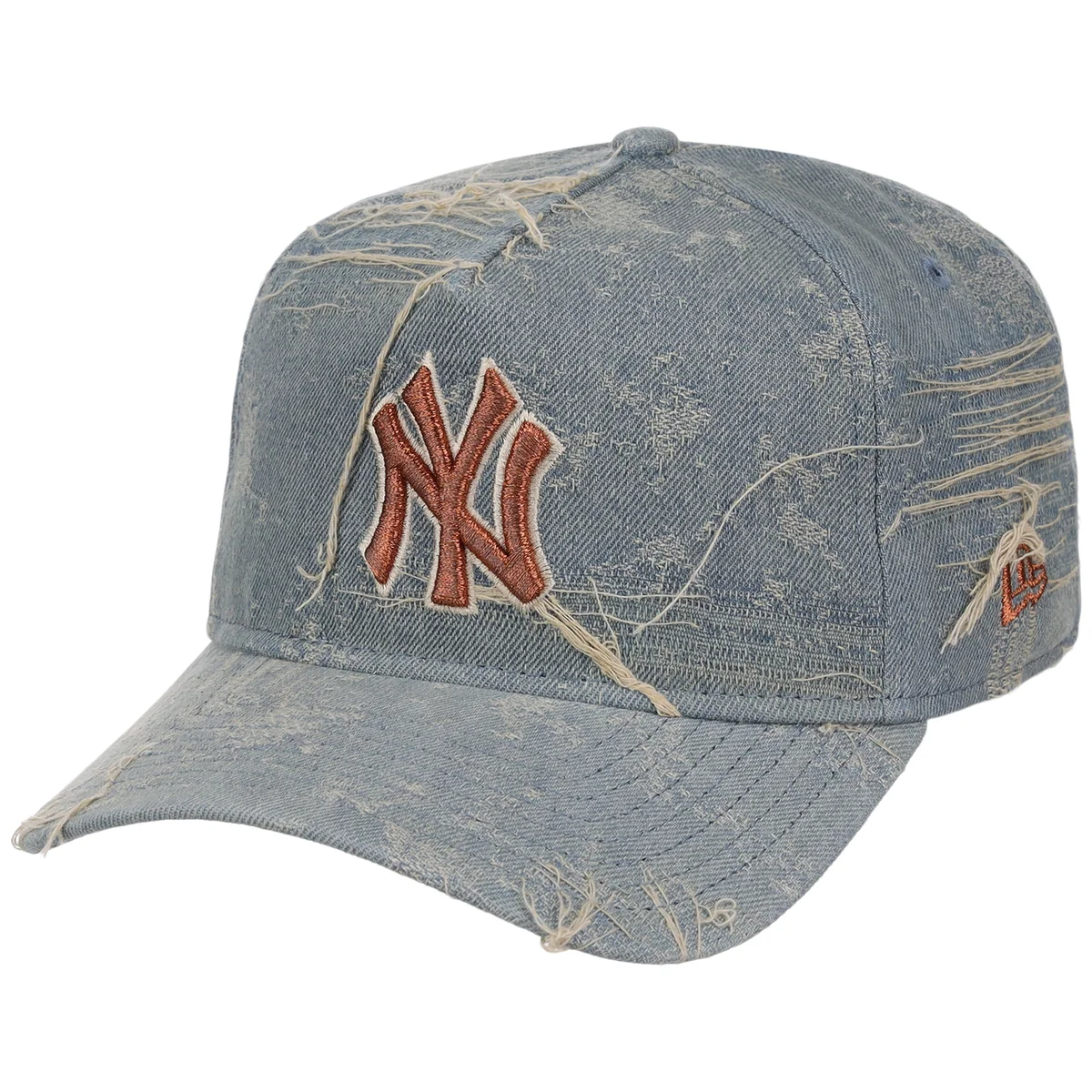 New York Yankees MLB Oxidized Denim New Era 9FORTY A-Frame detail view
