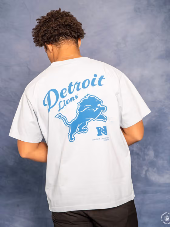 Detroit Lions L&L '89 Classics NFL T-Shirt Light Gray view 6