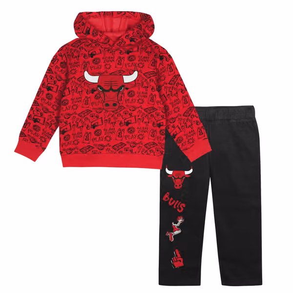 Chicago Bulls Toddler Give & Go NBA Hoodie Sweatpants Set view 1