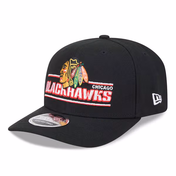 Chicago Blackhawks NHL Stated 9SEVENTY Stretch-Snap Cap Black product photo