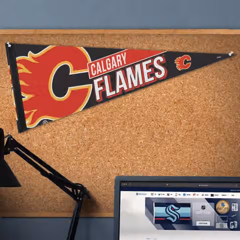 Calgary Flames Big Logo WinCraft Premium NHL Pennant view 3