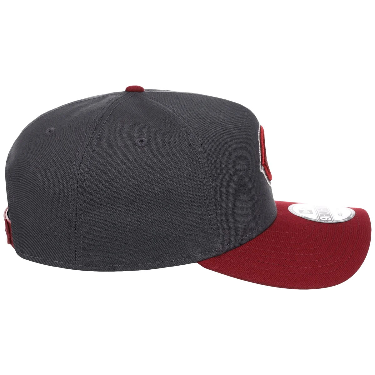 Cincinnati Reds MLB Graphite x Cardinal FASHION CORE New Era 9FORTY A-Frame detail view