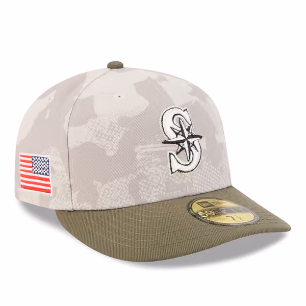 Seattle Mariners 2025 MLB Authentic Armed Forces Pre-Curved 59FIFTY Fitted Cap product photo