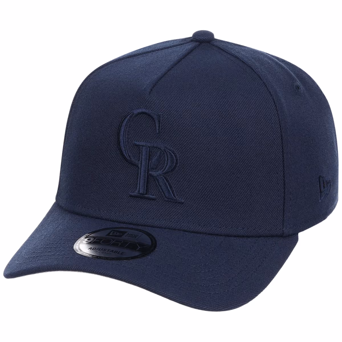 Colorado Rockies MLB Navy FASHION CORE New Era 9FORTY A-Frame detail view
