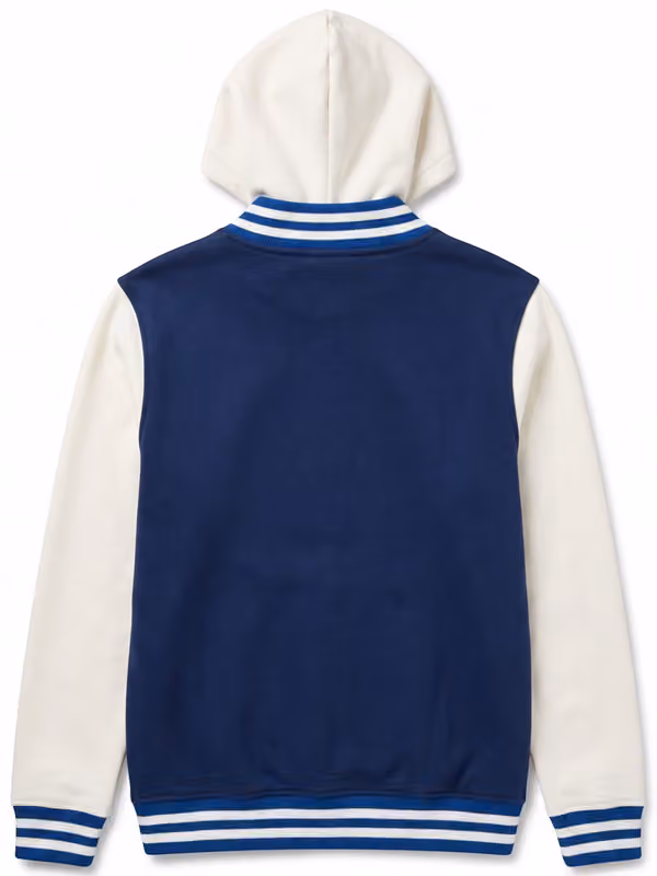 Edmonton Oilers Letterman Hooded NHL Jacket Blue view 2