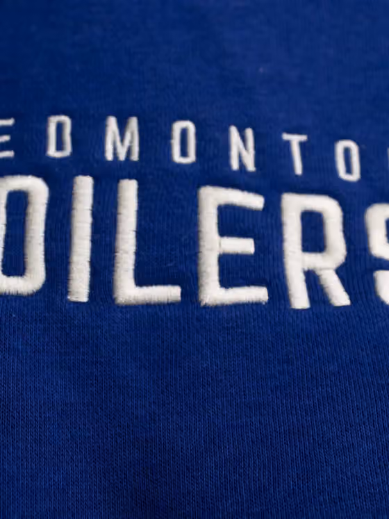 Edmonton Oilers Letterman Hooded NHL Jacket Blue view 4