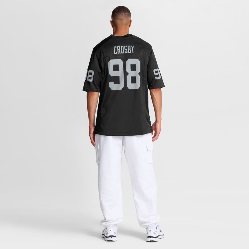 Maxx Crosby #98 Las Vegas Raiders Game NFL Jersey Black view 5