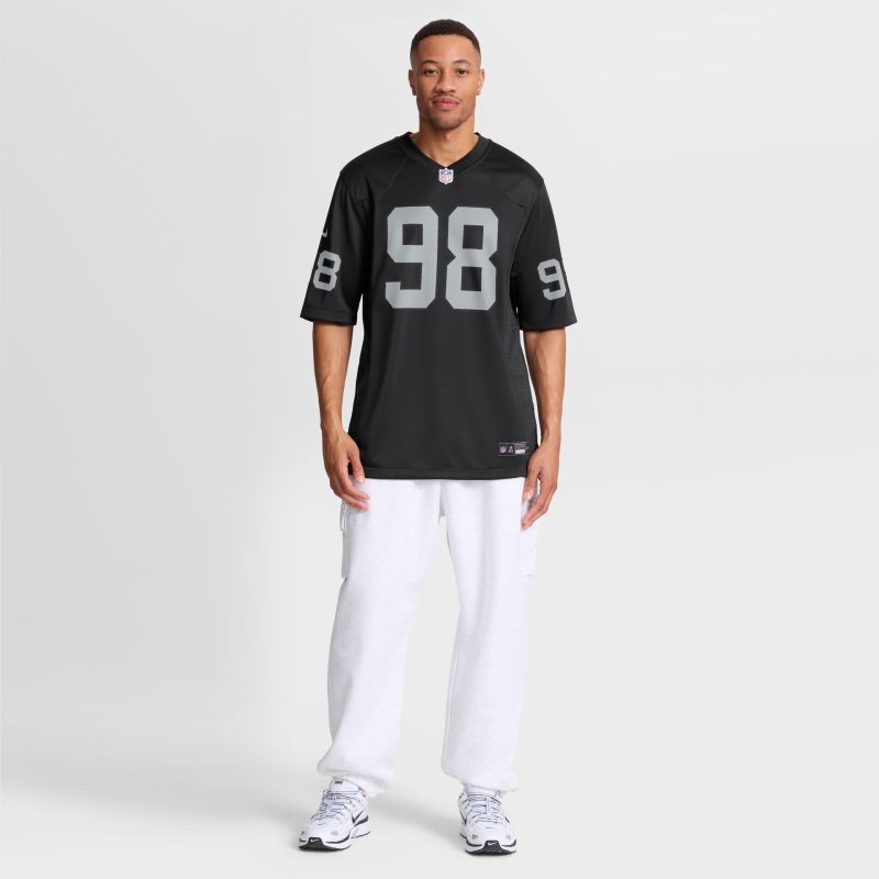 Maxx Crosby #98 Las Vegas Raiders Game NFL Jersey Black view 4