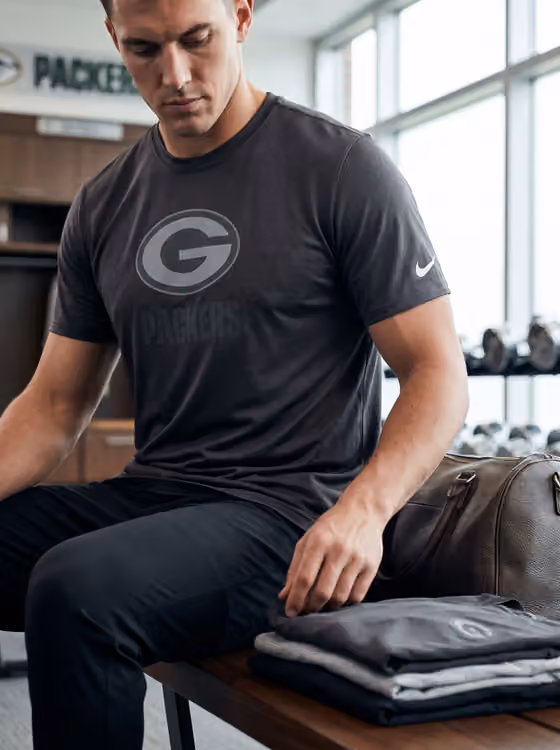 Green Bay Packers 2026 NFL Sideline Lead The Charge Legend T-Shirt Anthracite view 3