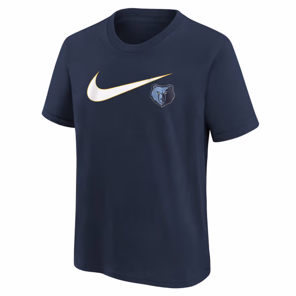 Memphis Grizzlies Nike Swoosh Logo NBA T-Shirt Navy (YOUTH) view 2