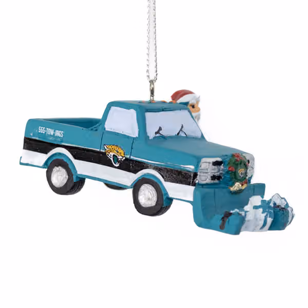 Jacksonville Jaguars NFL Snow Plow Truck Christmas Ornament view 2
