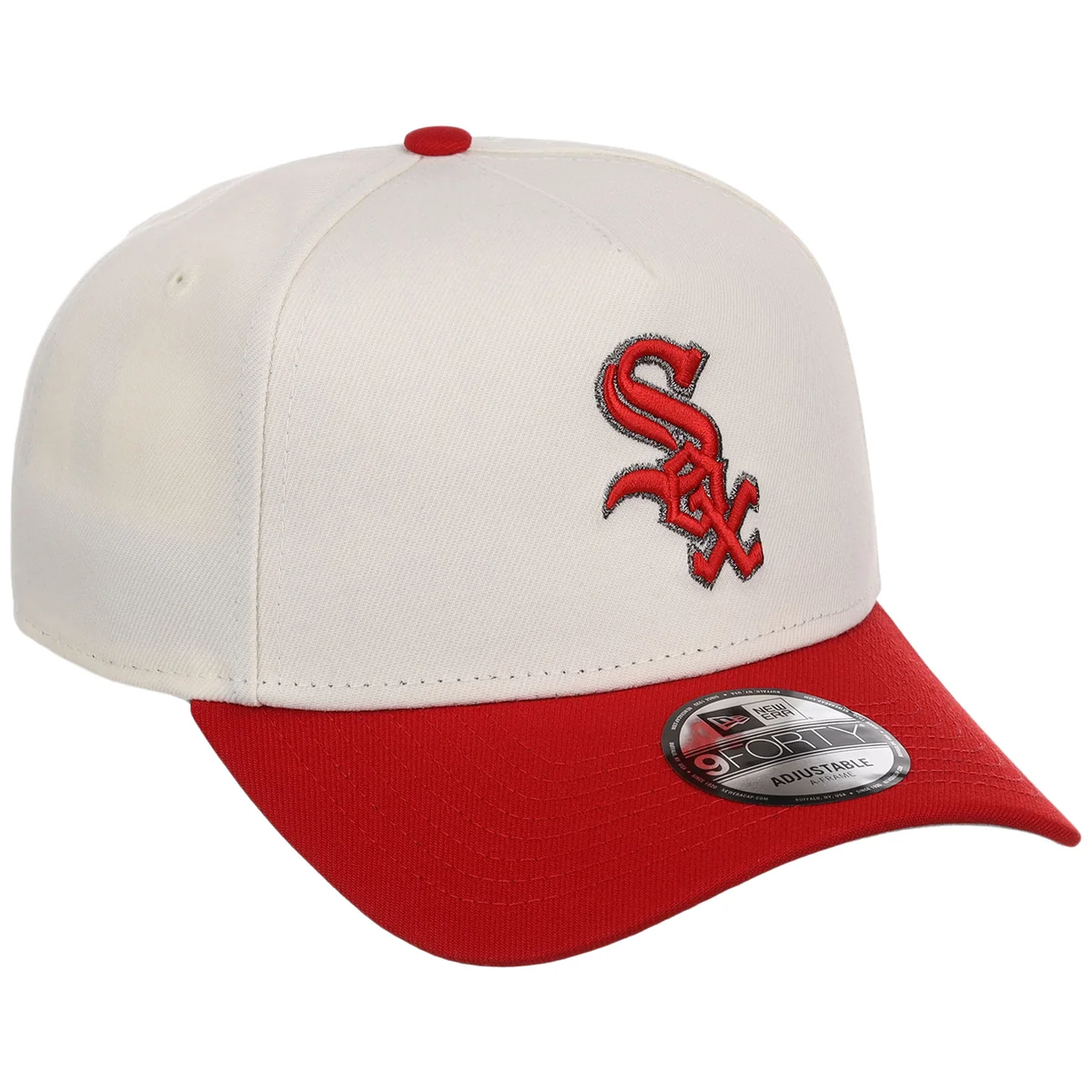 Chicago White Sox MLB Chrome x Red FASHION CORE New Era 9FORTY A-Frame front view