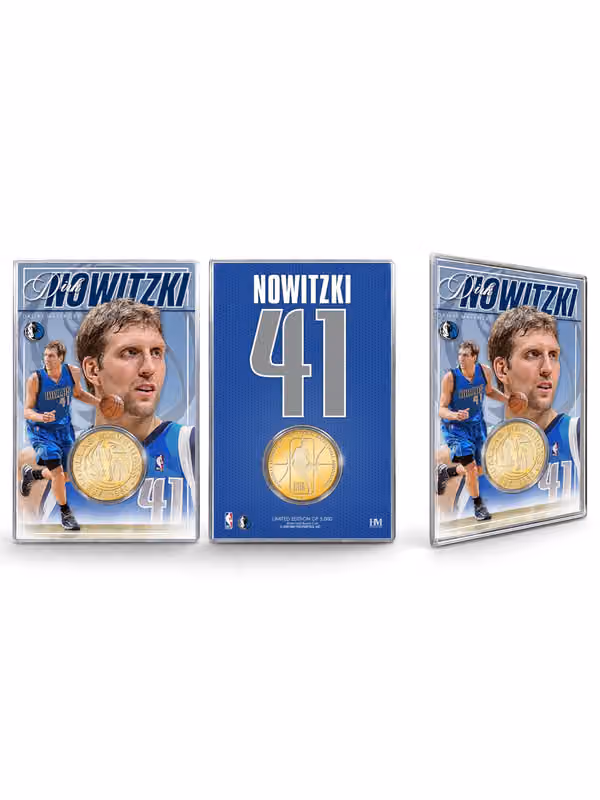 Dirk Nowitzki Dallas Mavericks Acrylic Bronze NBA Coin Card view 1