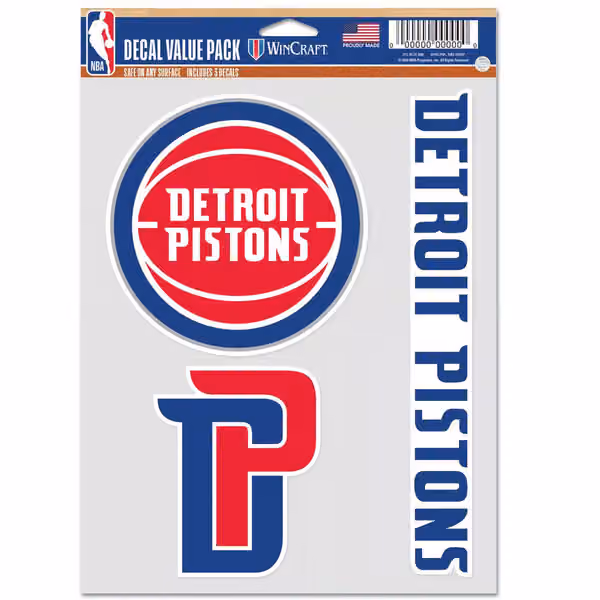 Detroit Pistons Multi-Use NBA Decals Set (3 Pcs.) view 1