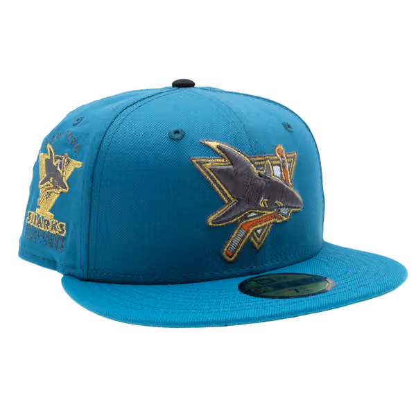 San Jose Sharks 5th Anniversary 59FIFTY Fitted NHL Cap Teal product photo