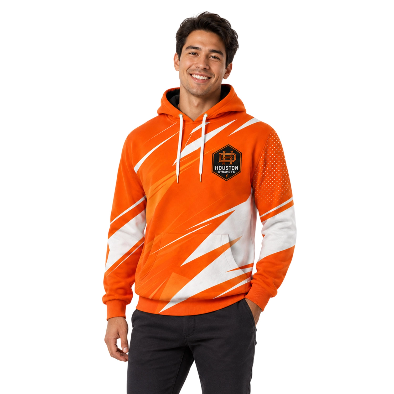Houston Dynamo Fan Hoodie Custom Unique Geometric Design