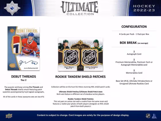 2022/23 Upper Deck Ultimate NHL Hockey Hobby Box view 4