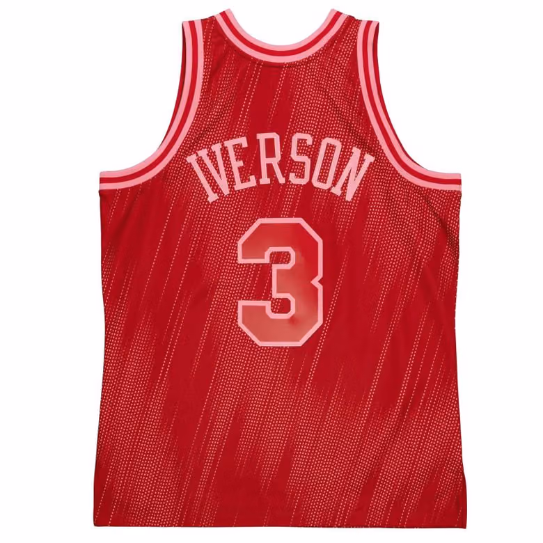 Allen Iverson #3 Philadelphia 76ers Monochrome Mitchell & Ness Swingman NBA Jersey Red view 2
