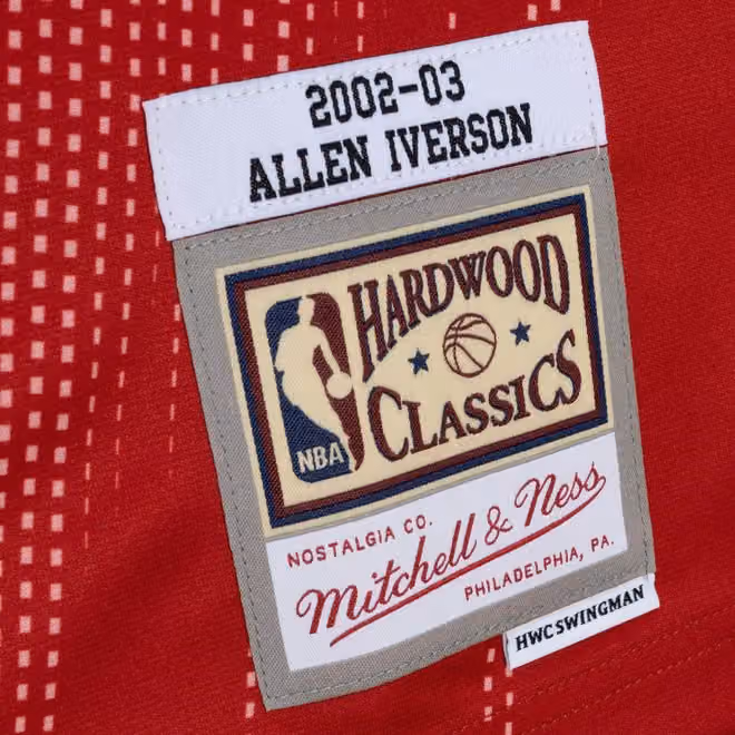 Allen Iverson #3 Philadelphia 76ers Monochrome Mitchell & Ness Swingman NBA Jersey Red view 3