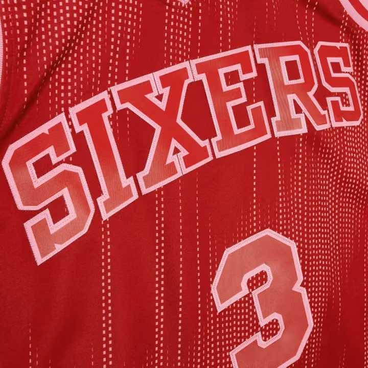 Allen Iverson #3 Philadelphia 76ers Monochrome Mitchell & Ness Swingman NBA Jersey Red view 4