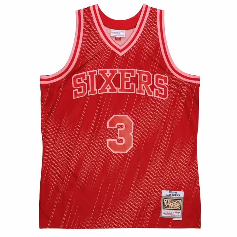 Allen Iverson #3 Philadelphia 76ers Monochrome Mitchell & Ness Swingman NBA Jersey Red view 1