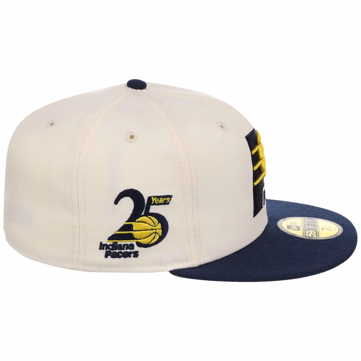 Indiana Pacers NBA Chrome OTC New Era 59FIFTY (Chrome/Navy) detail view