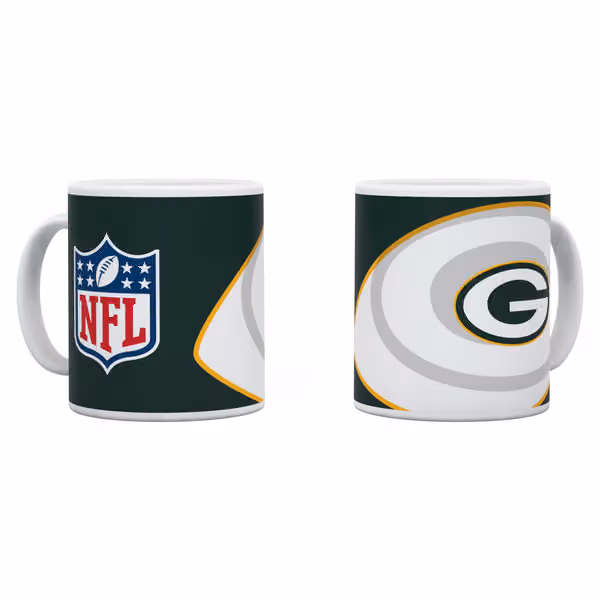 Green Bay Packers Shadow Logo & Shield NFL Mug (330 ml) view 1