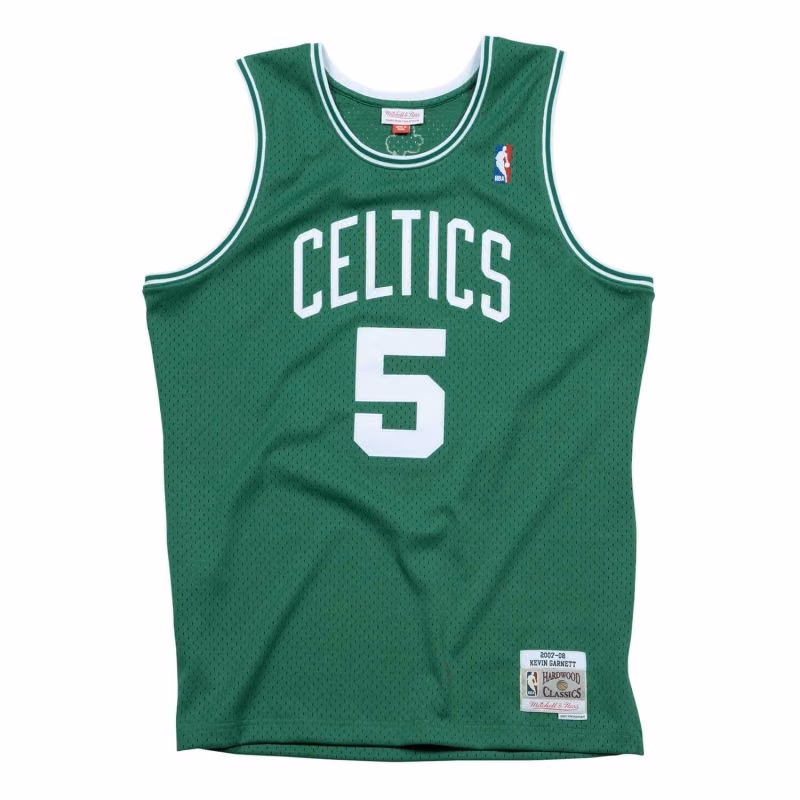 Kevin Garnett #5 Boston Celtics 2007-08 Swingman NBA Jersey Green view 1