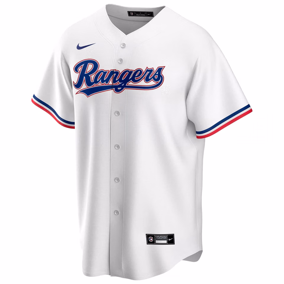 Texas Rangers Nike Replica MLB Home Jersey White view 1