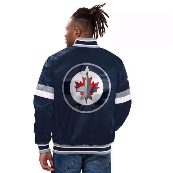 Winnipeg Jets Home Game NHL Varsity Satin Jacket view 1