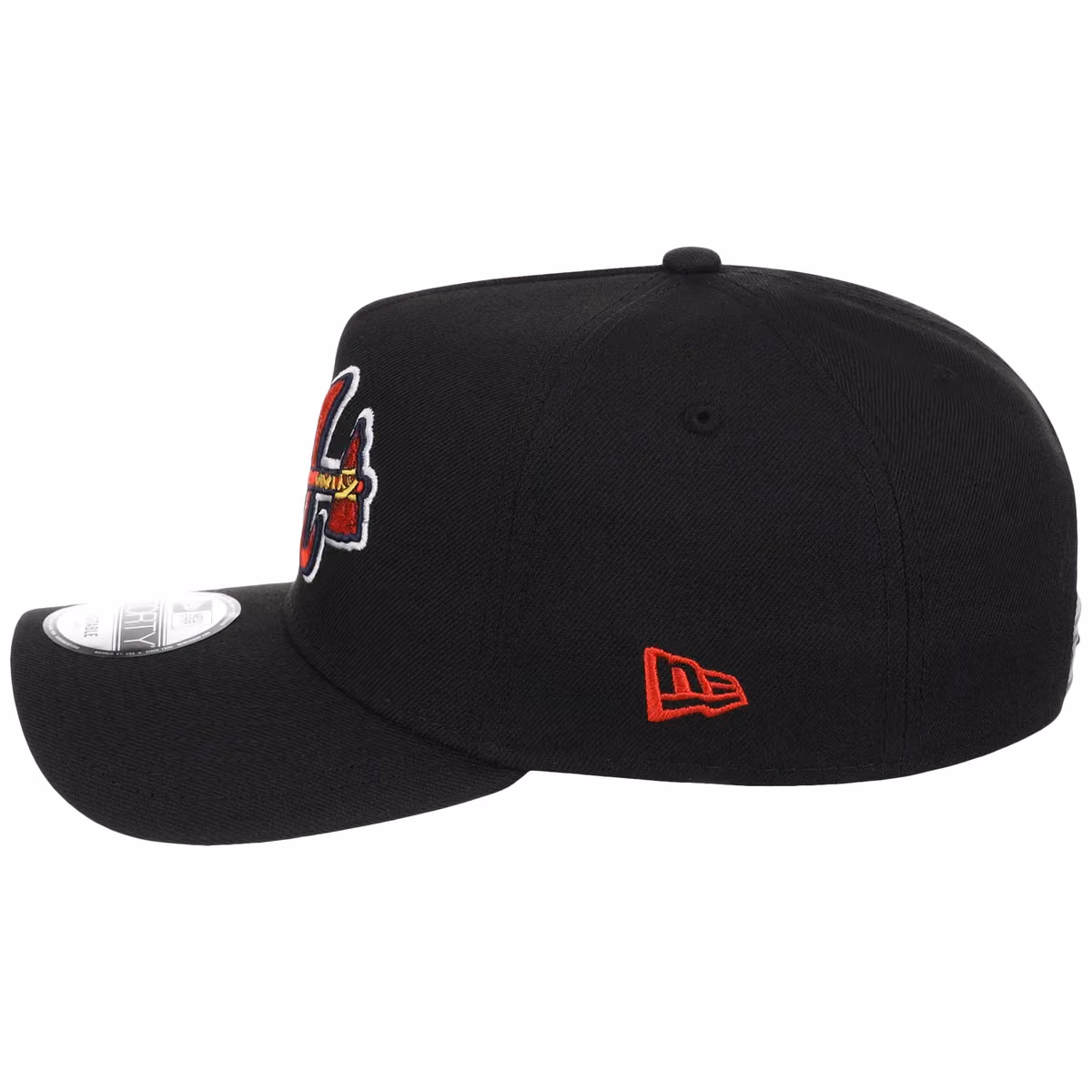 Atlanta Braves MLB Black Dome New Era 9FORTY A-Frame detail view