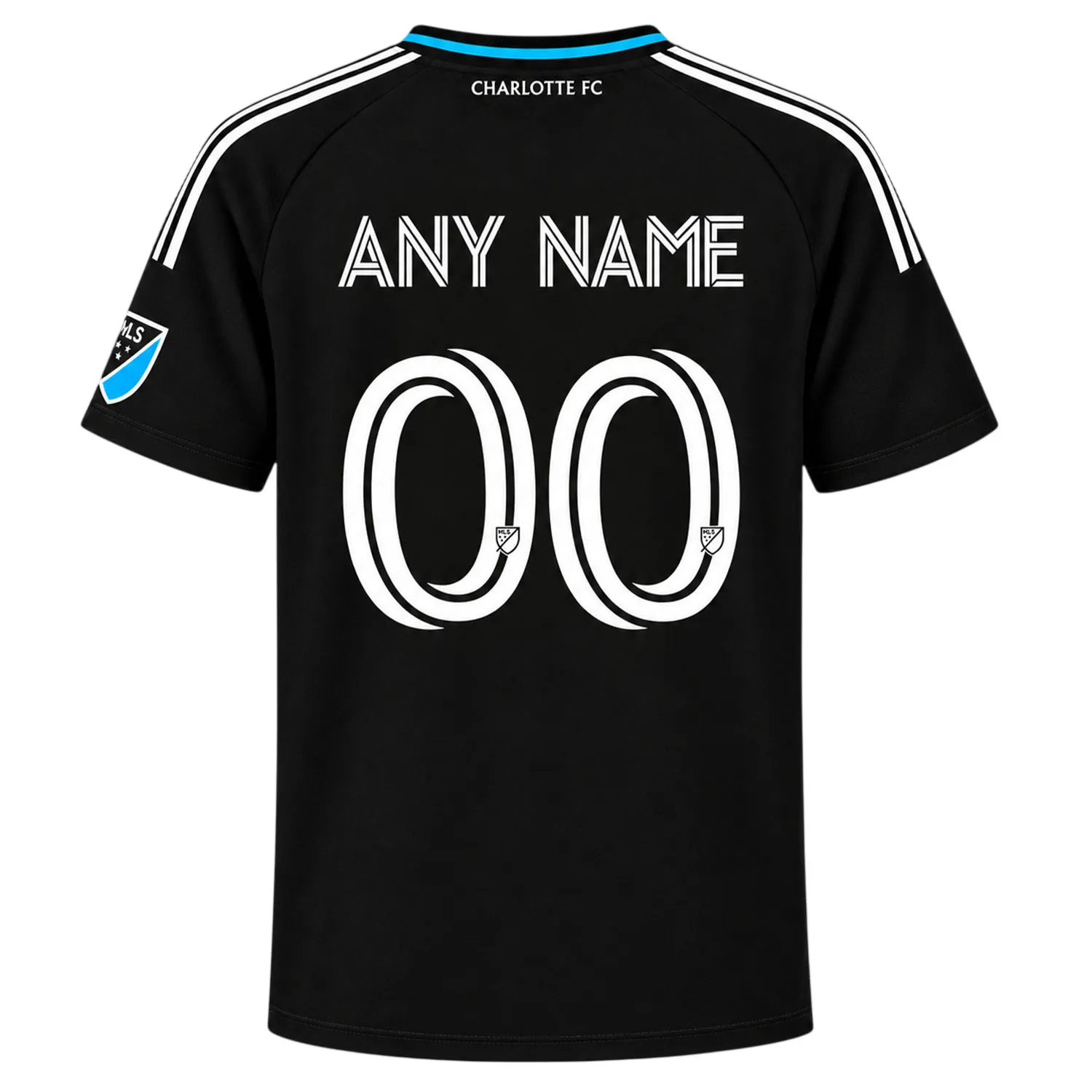 Kids Charlotte FC Black Jersey Custom Player Vibrant Gift