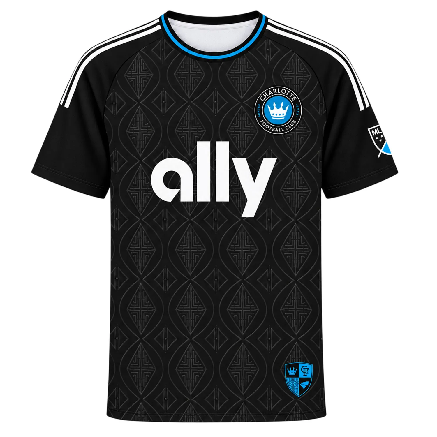 Kids Charlotte FC Black Jersey Custom Player Vibrant Gift