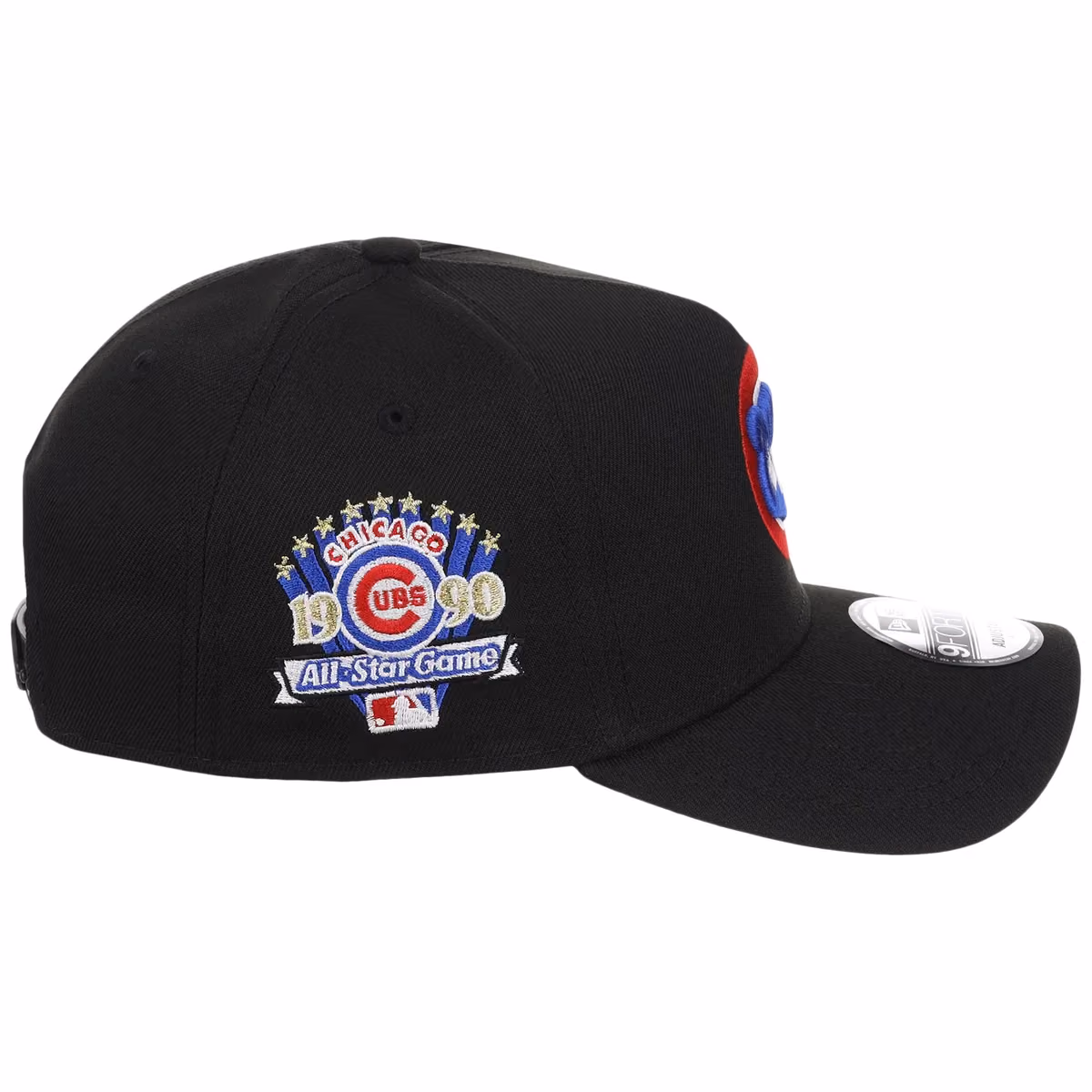 Chicago Cubs MLB Black Dome New Era 9FORTY A-Frame detail view