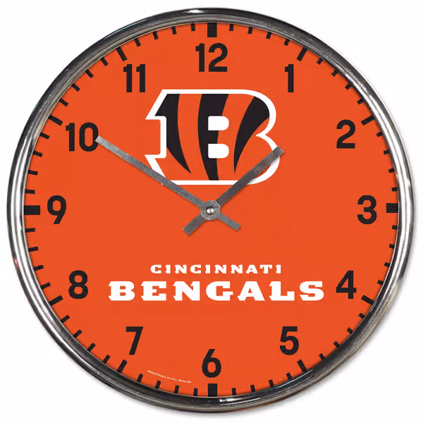Cincinnati Bengals Chrome NFL Team Design Wall Clock view 1