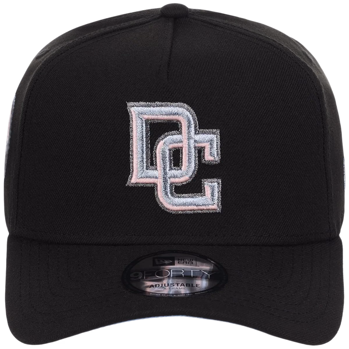 Washington Nationals MLB Pewter Skies New Era 9FORTY A-Frame detail view