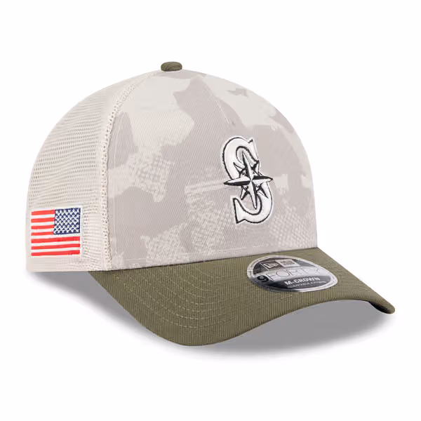 Seattle Mariners 2025 MLB Armed Forces 9FORTY M-Crown A-Frame Snapback Cap product photo