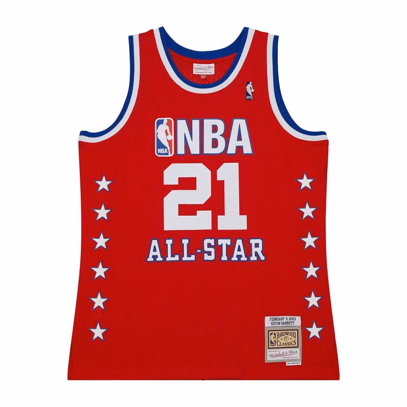 Kevin Garnett #21 2003 NBA All-Star Game Mitchell & Ness Swingman NBA Jersey Red view 1
