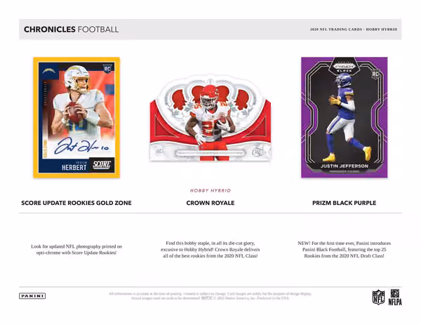 2020 Panini Chronicles Football Hobby Hybrid Box NFL view 3