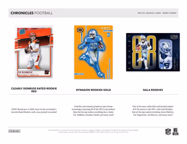 2020 Panini Chronicles Football Hobby Hybrid Box NFL view 4
