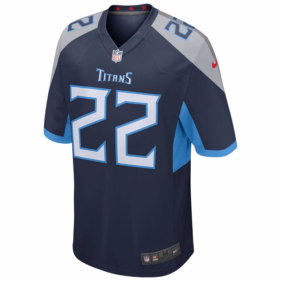 Derrick Henry #22 Tennessee Titans Nike Game NFL Football Jersey Navy view 2