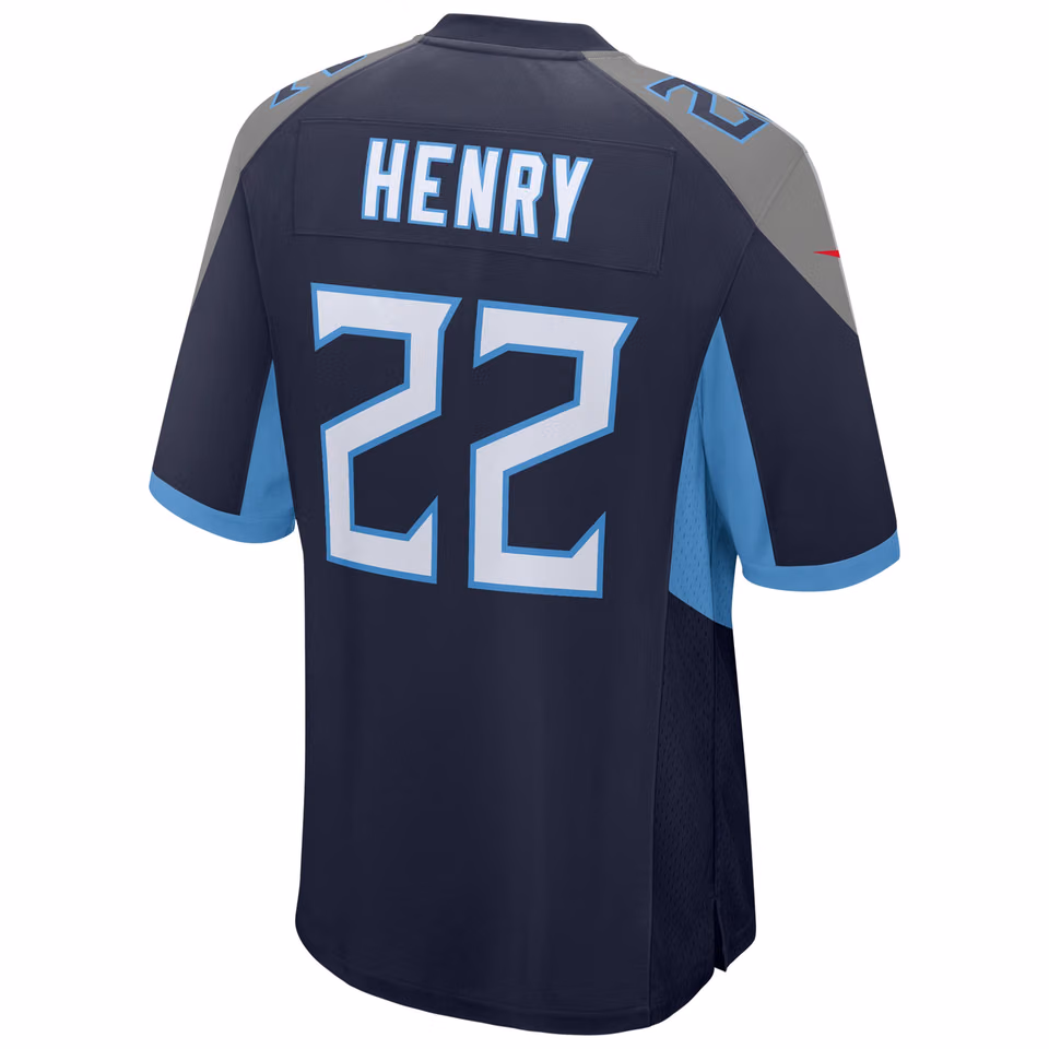 Derrick Henry #22 Tennessee Titans Nike Game NFL Football Jersey Navy view 3