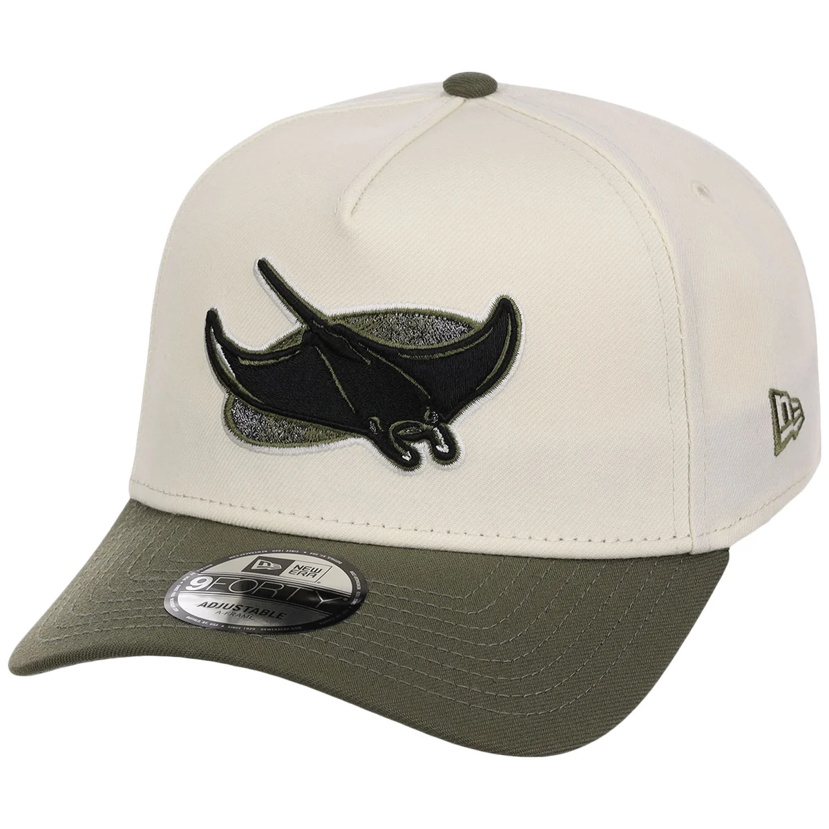 Tampa Bay Rays MLB Chrome Olive New Era 9FORTY detail view