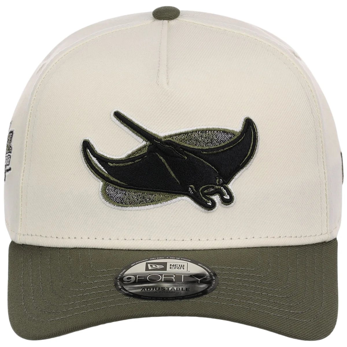 Tampa Bay Rays MLB Chrome Olive New Era 9FORTY detail view