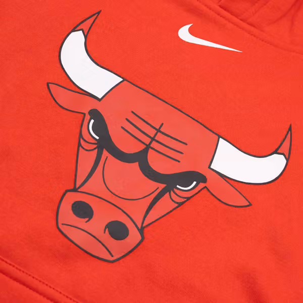Chicago Bulls NBA Logo Nike Club Hoodie Red (YOUTH) view 3