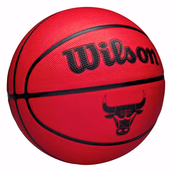 Chicago Bulls Solid Wilson NBA Basketball Red (Size 5) view 3