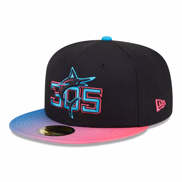 Miami Marlins MLB Authentic City Connect 59FIFTY Fitted Cap Black product photo