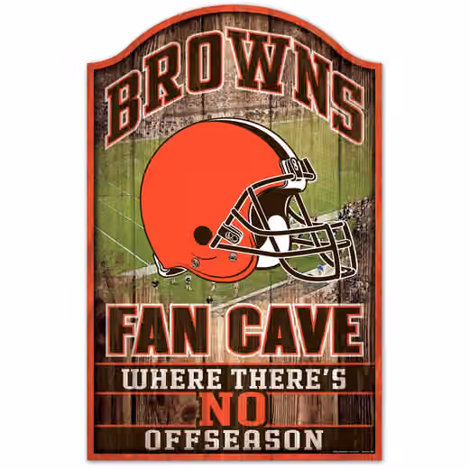 Cleveland Browns WinCraft NFL Fan Cave Wood Sign view 1