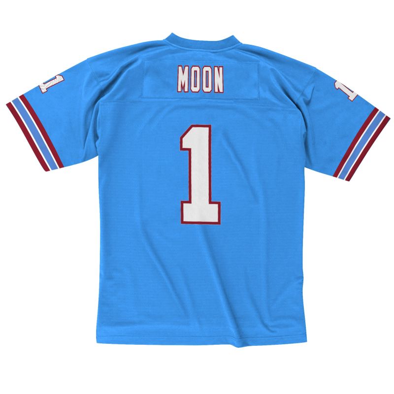 Warren Moon #1 Houston Oilers Mitchell & Ness Throwback NFL Jersey Blue view 2