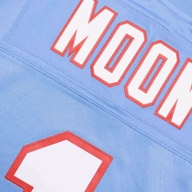 Warren Moon #1 Houston Oilers Mitchell & Ness Throwback NFL Jersey Blue view 5
